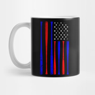 American Flag Baseball Team Mug